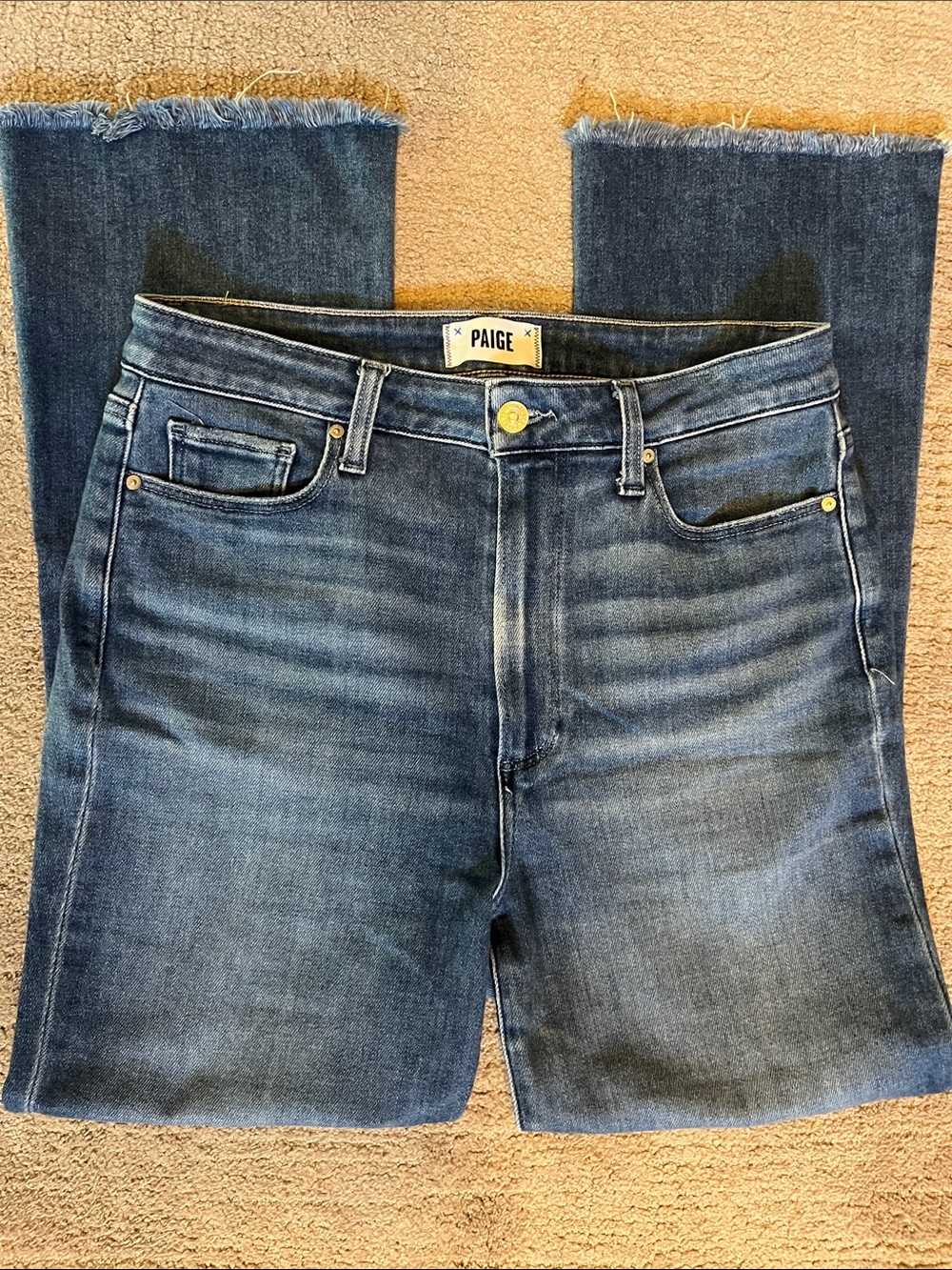 PAIGE Claudine Frayed Hem Ankle Jeans